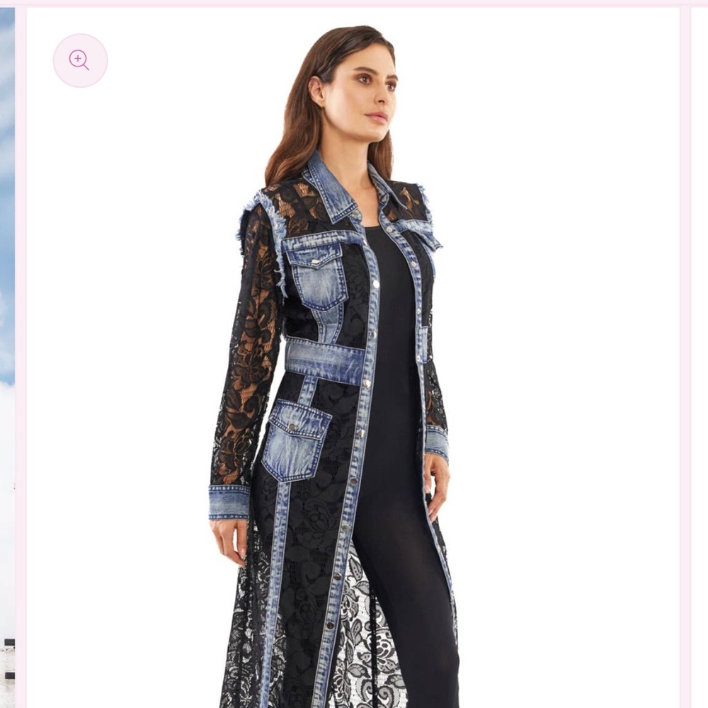 Adore Black and Denim Lace Duster